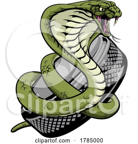 Cobra Snake Ice Hockey Team Sports Cartoon Mascot by AtStockIllustration