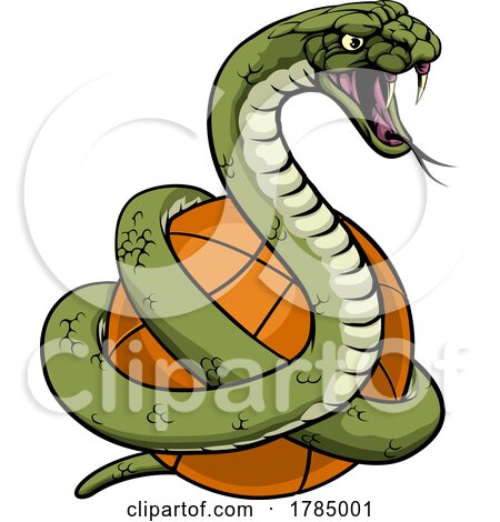 Snake Basketball Ball Animal Sports Team Mascot by AtStockIllustration
