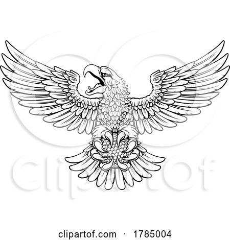 Bald Eagle Hawk Flying Golf Ball Claw Mascot by AtStockIllustration