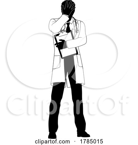Doctor Upset Man Medical Silhouette Person by AtStockIllustration
