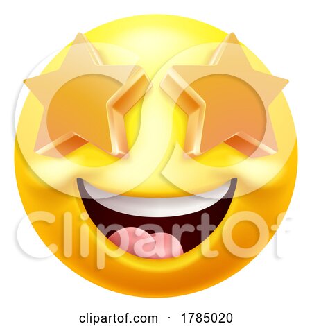 Emoji Emoticon Face Star Eyes Cartoon Icon by AtStockIllustration