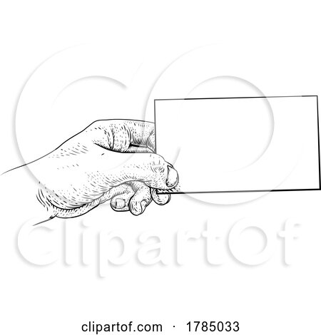 Hand Holding Business Card Letter Message Flyer by AtStockIllustration