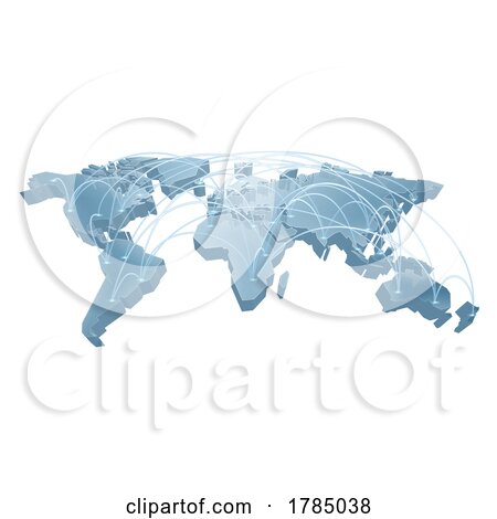 World Map Background Globe Global Trade Concept by AtStockIllustration