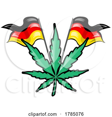 German Flags and Pot Leaf by Domenico Condello