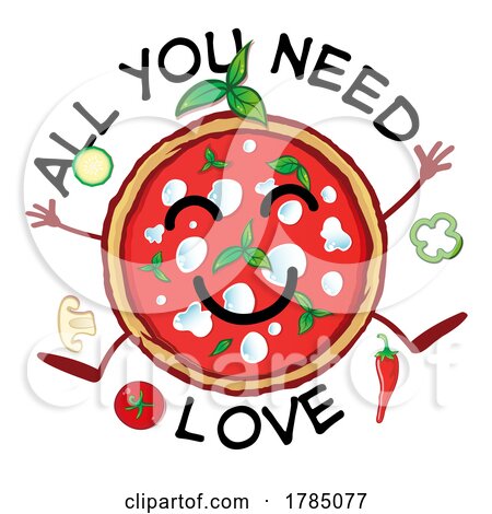 Pizza Mascot with All You Need Is Love by Domenico Condello