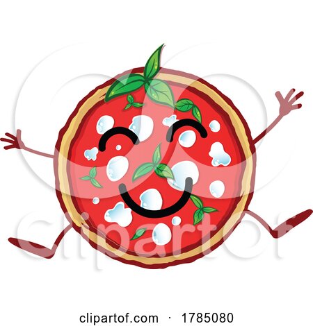 Pizza Mascot Jumping and Smiling by Domenico Condello