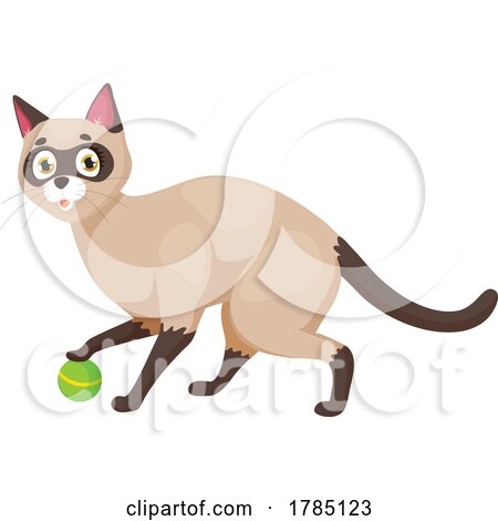 Siamese Cat Playing with a Ball by Vector Tradition SM