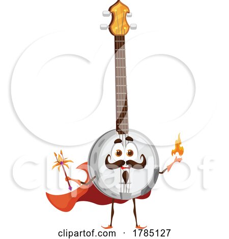 Banjo Wizard Mascot by Vector Tradition SM