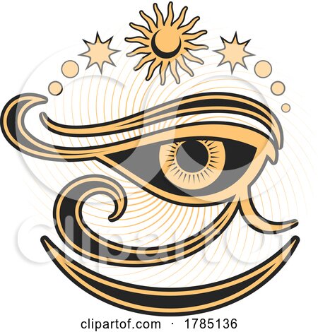 Horus Eye with Moon and Stars by Vector Tradition SM