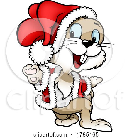 Christmas Rabbit Wearing a Santa Suit by dero