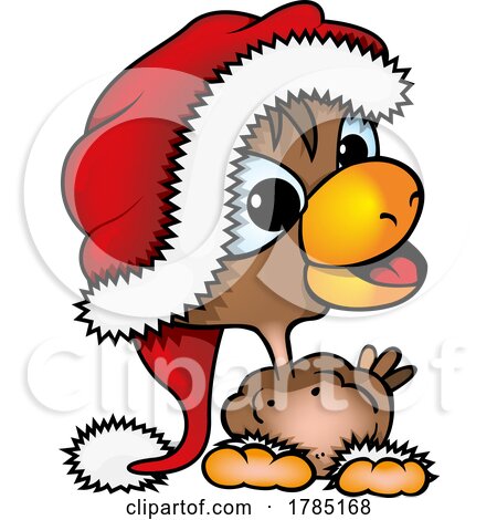 Christmas Chicken Wearing a Santa Hat by dero