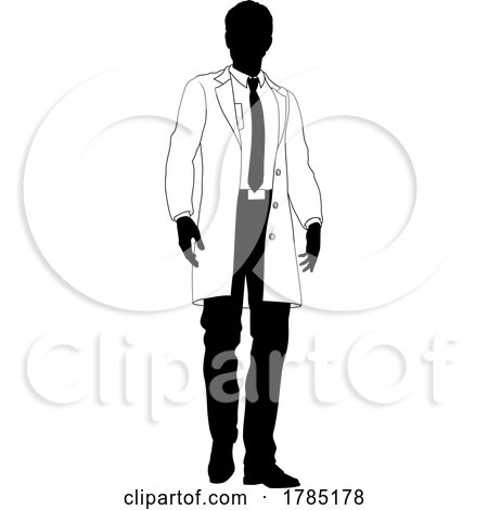 Scientist Engineer Inspector Man Silhouette Person by AtStockIllustration