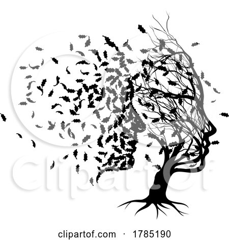 Optical Illusion Tree Man Woman Couple Faces by AtStockIllustration