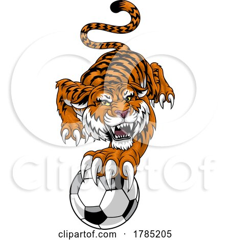 Tiger Soccer Football Animal Sports Team Mascot by AtStockIllustration