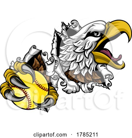 Eagle Softball Animal Sports Team Mascot by AtStockIllustration