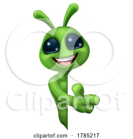 Alien Cute Little Green Man Martian Cartoon Mascot by AtStockIllustration