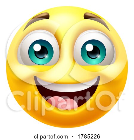 Happy Smiling Emoji Emoticon Face Cartoon Icon by AtStockIllustration