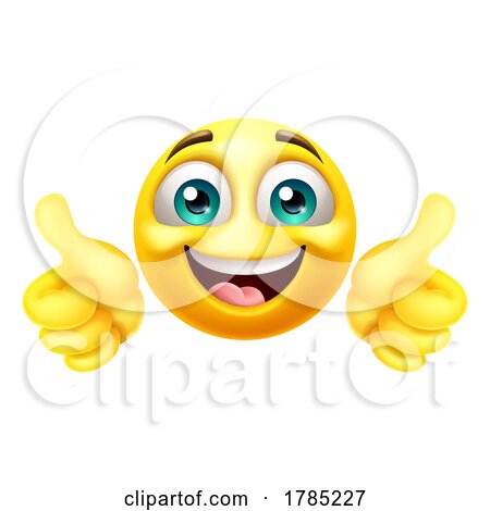Thumbs up Emoji Emoticon Face Cartoon Icon by AtStockIllustration