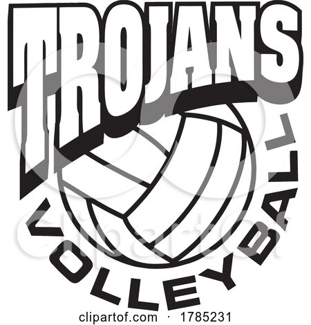 Black and White TROJANS VOLLEYBALL Sports Team Design by Johnny Sajem