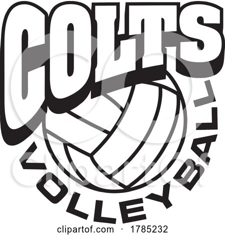 Black and White COLTS VOLLEYBALL Sports Team Design by Johnny Sajem