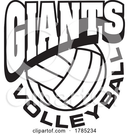 Black and White GIANTS VOLLEYBALL Sports Team Design by Johnny Sajem