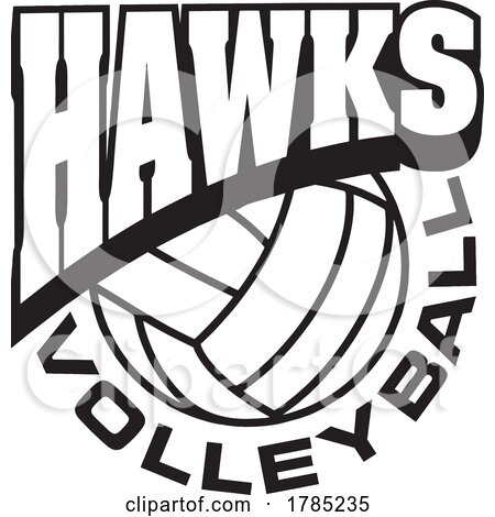 Black and White HAWKS VOLLEYBALL Sports Team Design by Johnny Sajem