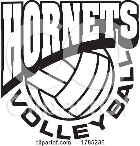 Black and White HORNETS VOLLEYBALL Sports Team Design by Johnny Sajem