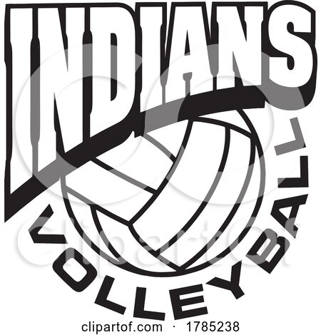 Black and White INDIANS VOLLEYBALL Sports Team Design by Johnny Sajem