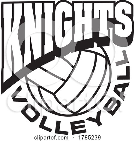 Black and White KNIGHTS VOLLEYBALL Sports Team Design by Johnny Sajem