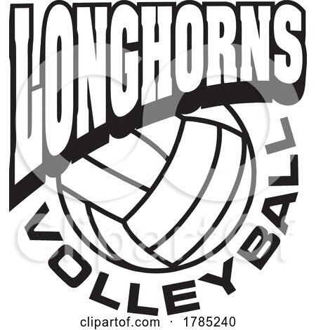 Black and White LONGHORNS VOLLEYBALL Sports Team Design by Johnny Sajem
