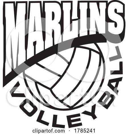 Black and White MARLINS VOLLEYBALL Sports Team Design by Johnny Sajem
