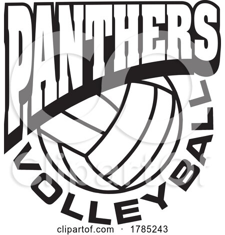 Black and White PANTHERS VOLLEYBALL Sports Team Design by Johnny Sajem