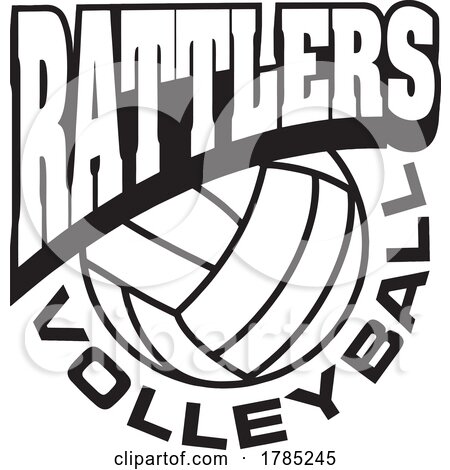 Black and White RATTLERS VOLLEYBALL Sports Team Design by Johnny Sajem