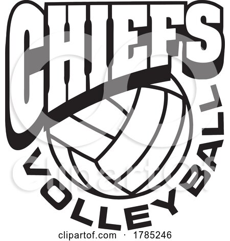 Black and White CHIEFS VOLLEYBALL Sports Team Design by Johnny Sajem