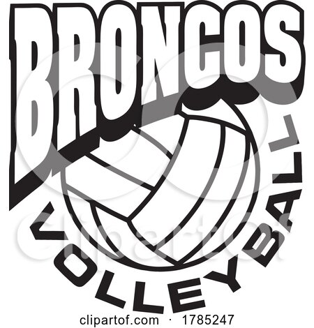 Black and White BRONCOS VOLLEYBALL Sports Team Design by Johnny Sajem