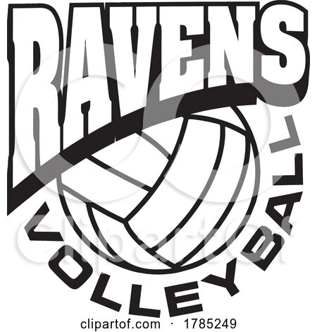 Black and White RAVENS VOLLEYBALL Sports Team Design by Johnny Sajem