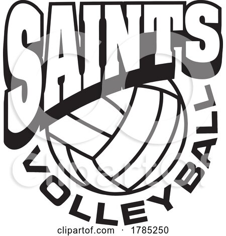 Black and White SAINTS VOLLEYBALL Sports Team Design by Johnny Sajem