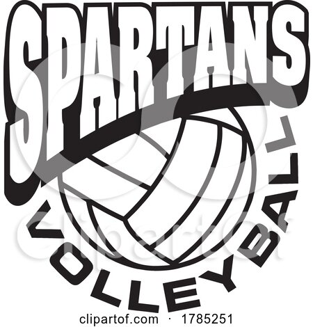 Black and White SPARTANS VOLLEYBALL Sports Team Design by Johnny Sajem