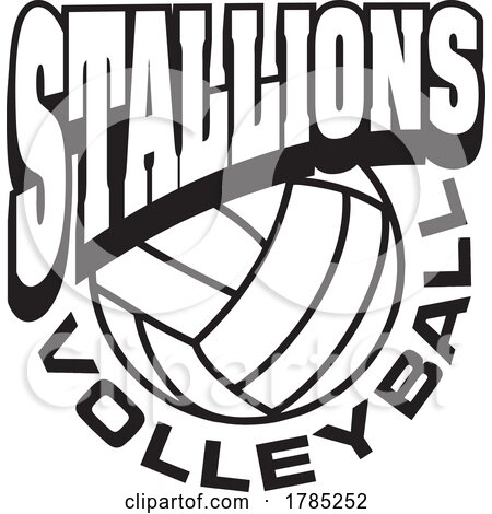 Black and White STALLIONS VOLLEYBALL Sports Team Design by Johnny Sajem