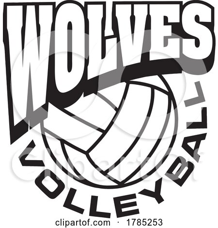Black and White WOLVES VOLLEYBALL Sports Team Design by Johnny Sajem