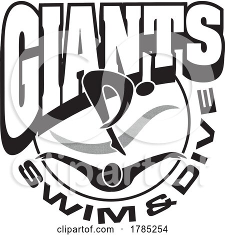 Black and White GIANTS Swim and Dive Sports Team Design by Johnny Sajem