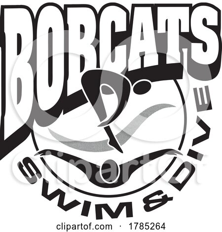 Black and White BOBCATS Swim and Dive Sports Team Design by Johnny Sajem