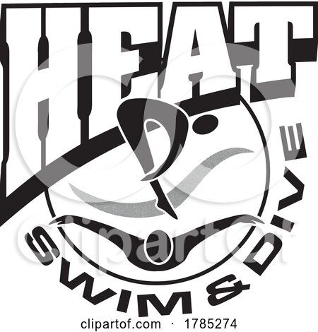 Black and White HEAT Swim and Dive Sports Team Design by Johnny Sajem