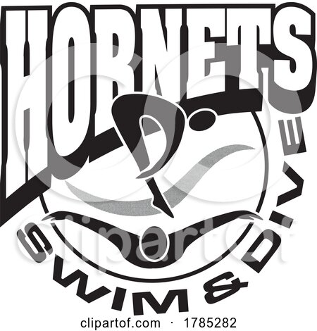 Black and White HORNETS Swim and Dive Sports Team Design by Johnny Sajem