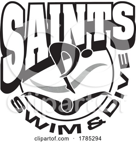 Black and White SAINTS Swim and Dive Sports Team Design by Johnny Sajem