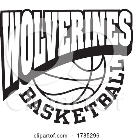 Black and White WOLVERINES BASKETBALL Sports Team Design by Johnny Sajem