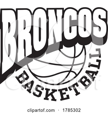Black and White BRONCOS BASKETBALL Sports Team Design by Johnny Sajem