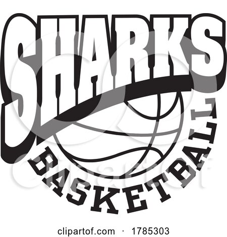 Black and White SHARKS BASKETBALL Sports Team Design by Johnny Sajem