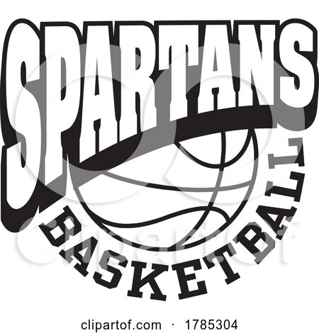 Black and White SPARTANS BASKETBALL Sports Team Design by Johnny Sajem