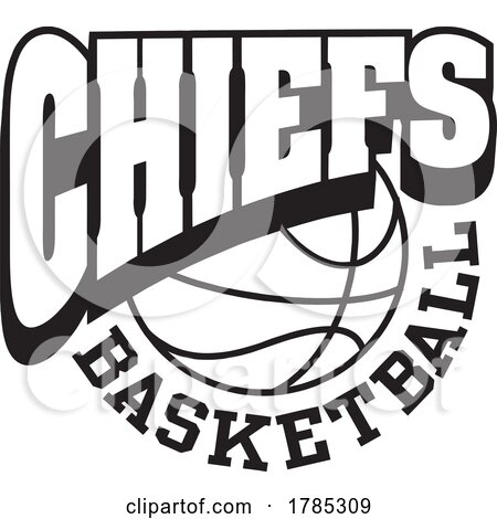 Black and White CHIEFS BASKETBALL Sports Team Design by Johnny Sajem